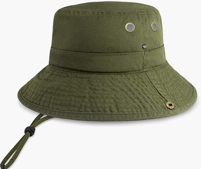 Classic Cotton Wide Brim Bucket Hat with Adjustable String Trendy Unisex Sun Hat Lightweight