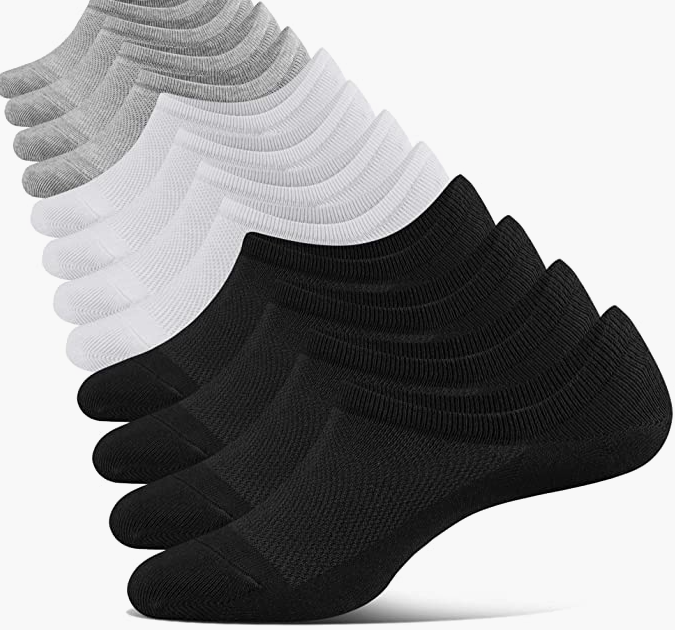 Mens Womens Invisible Non Slip Cotton Socks 6 Pairs