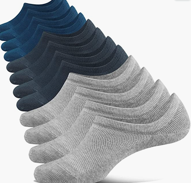 Mens Womens Invisible Non Slip Cotton Socks 6 Pairs