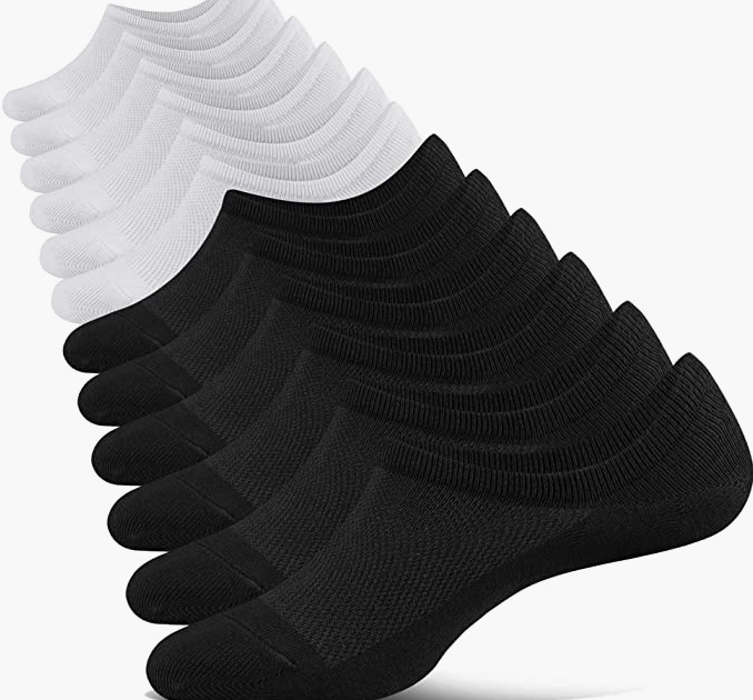 Mens Womens Invisible Non Slip Cotton Socks 6 Pairs