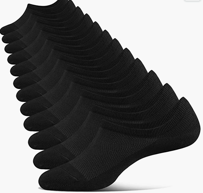 Mens Womens Invisible Non Slip Cotton Socks 6 Pairs