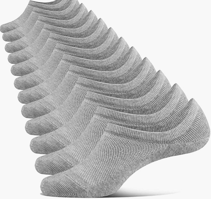 Mens Womens Invisible Non Slip Cotton Socks 6 Pairs