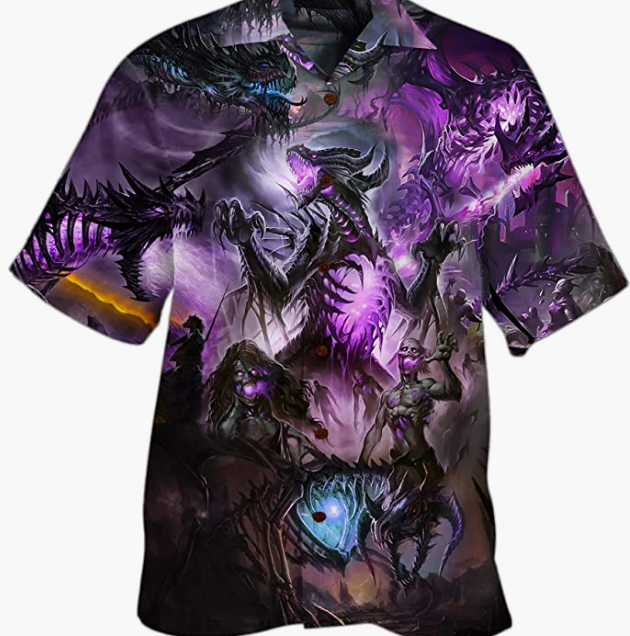 Button Down Shirts Short Sleeve Shirt Dragon Tattoo Hawaii Shirt