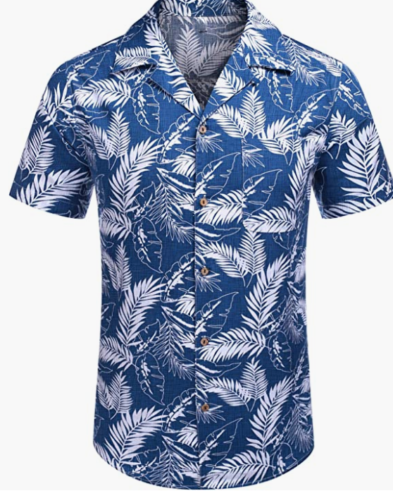 Men's Hawaiian Floral Shirts Cotton Linen Button Down