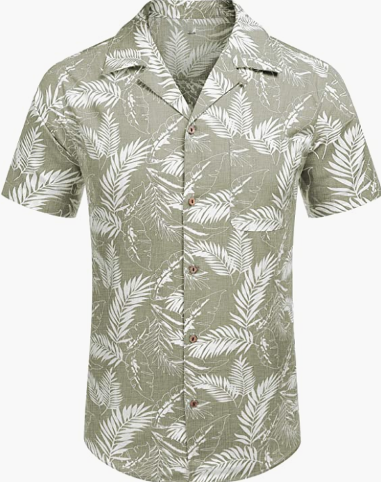 Men's Hawaiian Floral Shirts Cotton Linen Button Down