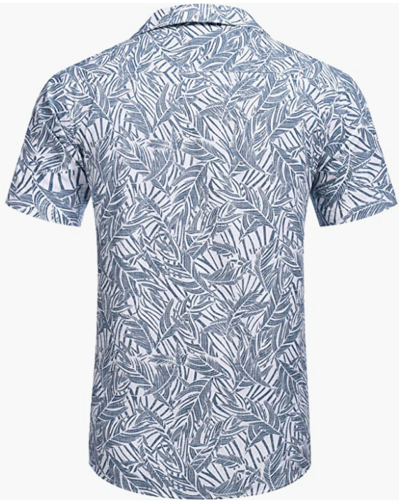 Men's Hawaiian Floral Shirts Cotton Linen Button Down