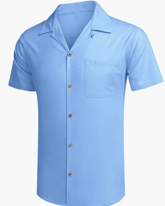 Men's Hawaiian Floral Shirts Cotton Linen Button Down