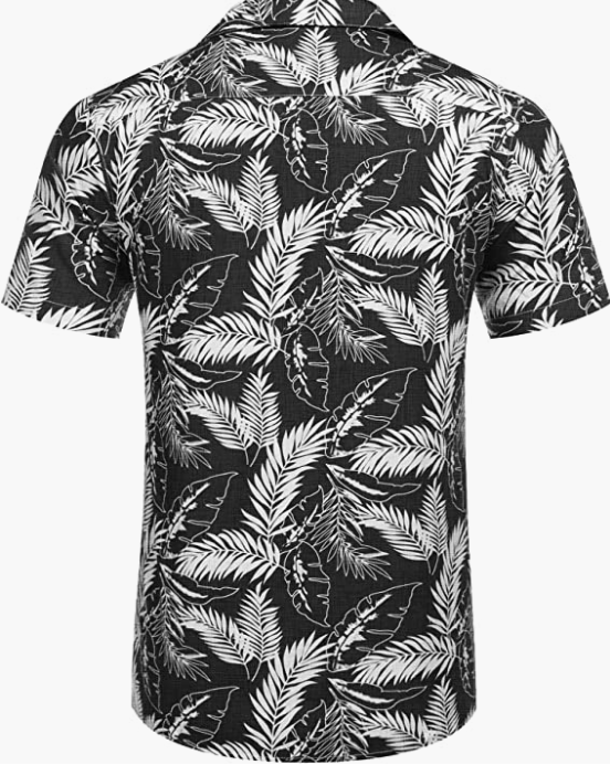 Men's Hawaiian Floral Shirts Cotton Linen Button Down