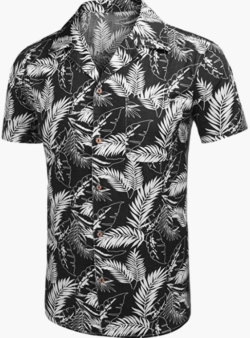 Men's Hawaiian Floral Shirts Cotton Linen Button Down