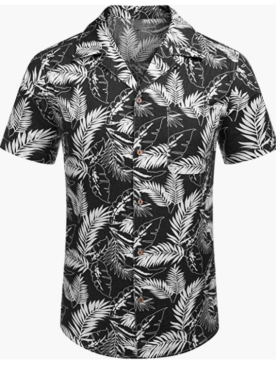 Men's Hawaiian Floral Shirts Cotton Linen Button Down