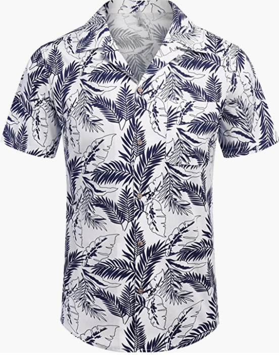 Men's Hawaiian Floral Shirts Cotton Linen Button Down