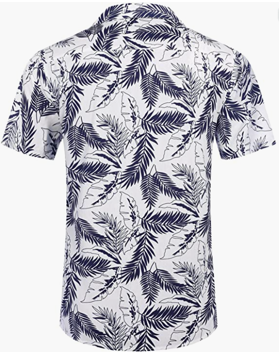 Men's Hawaiian Floral Shirts Cotton Linen Button Down