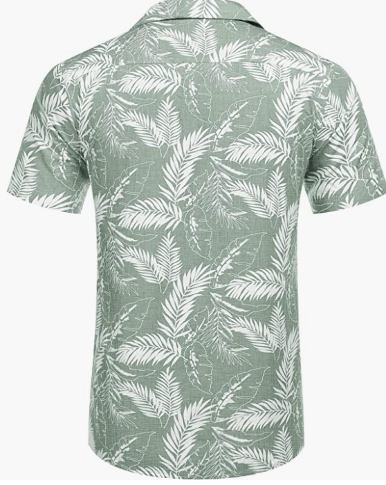 Men's Hawaiian Floral Shirts Cotton Linen Button Down