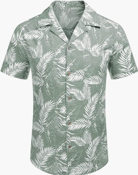 Men's Hawaiian Floral Shirts Cotton Linen Button Down