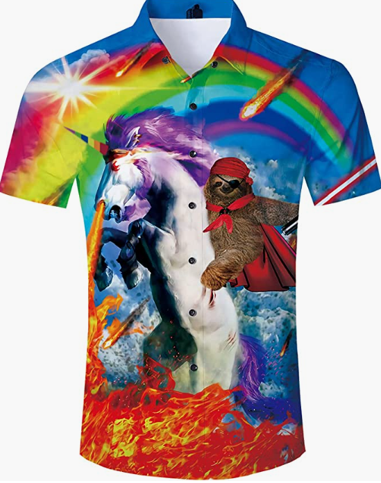 Hawaiian Shirt Short Sleeve Aloha Shirt for Beach Party
