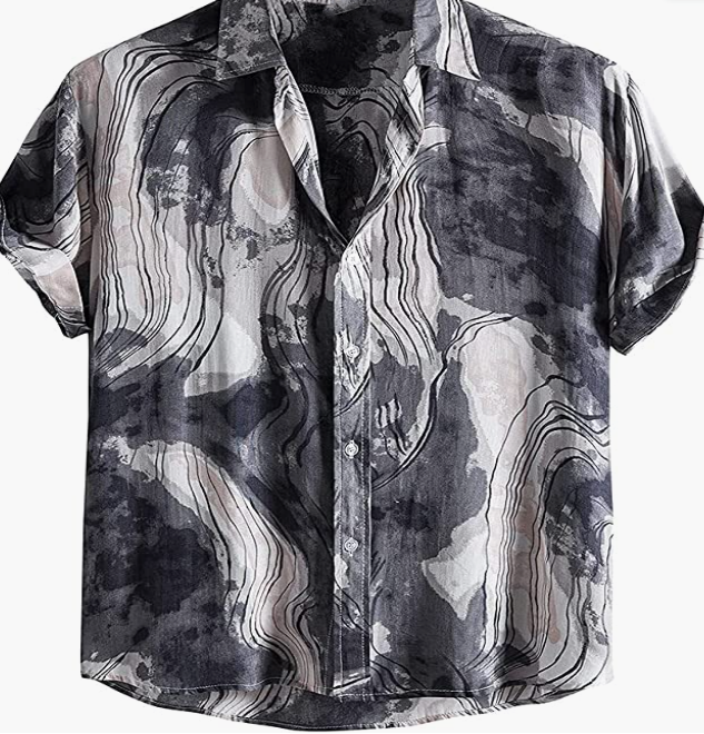 Mens Hawaiian Shirts Casual Short Sleeve Button Down