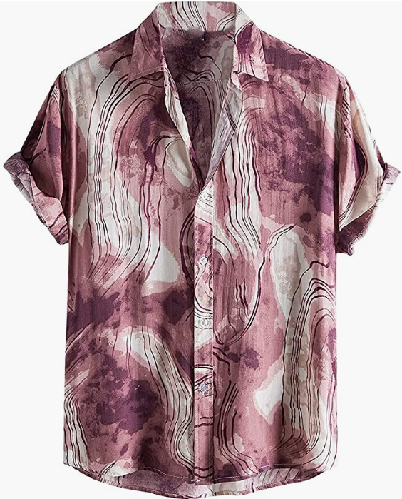 Mens Hawaiian Shirts Casual Short Sleeve Button Down