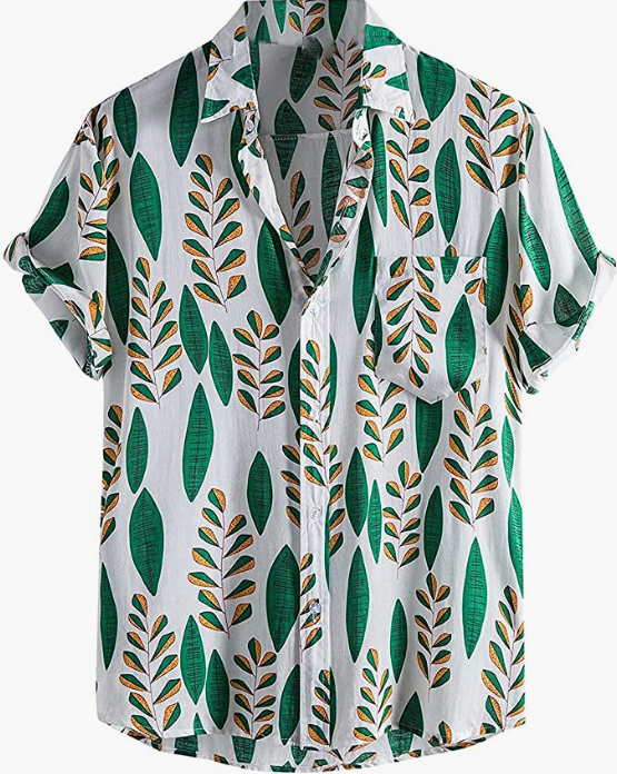 Mens Hawaiian Shirts Casual Short Sleeve Button Down