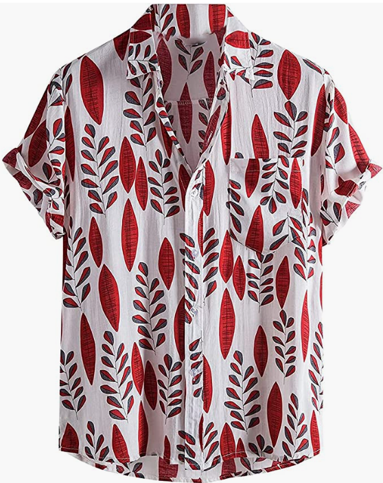 Mens Hawaiian Shirts Casual Short Sleeve Button Down