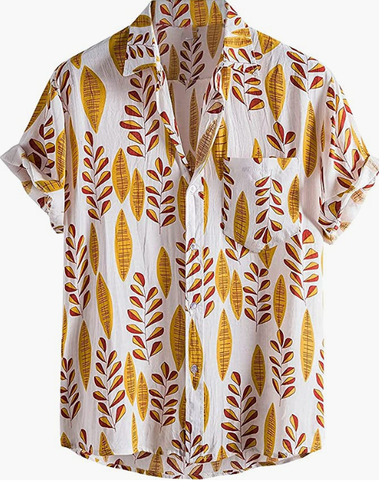 Mens Hawaiian Shirts Casual Short Sleeve Button Down