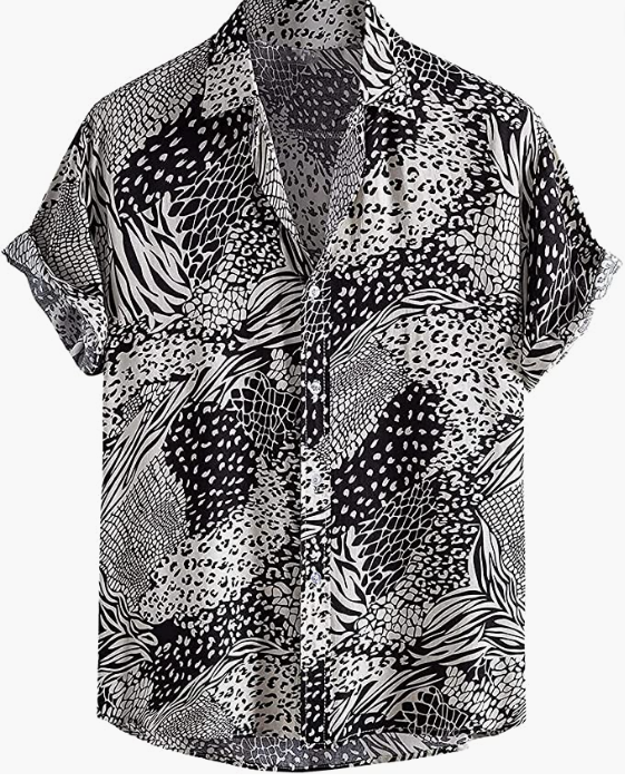 Mens Hawaiian Shirts Casual Short Sleeve Button Down