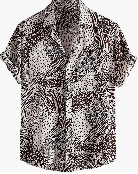 Mens Hawaiian Shirts Casual Short Sleeve Button Down