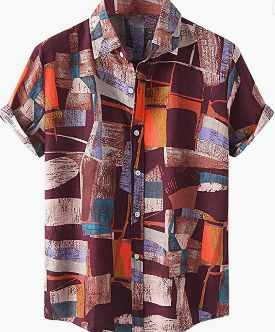Mens Hawaiian Shirts Casual Short Sleeve Button Down