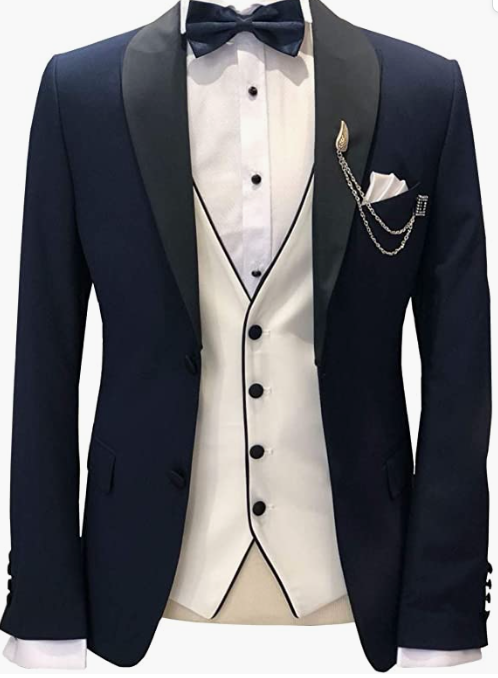 Suit Groomsmen Wedding Jacket Vest & Pants