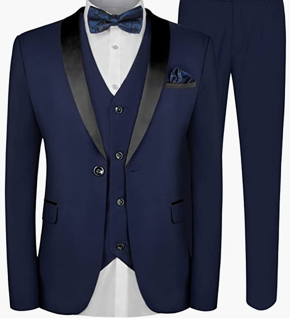 3 Piece Suit Blazer Jacket Tux Vest