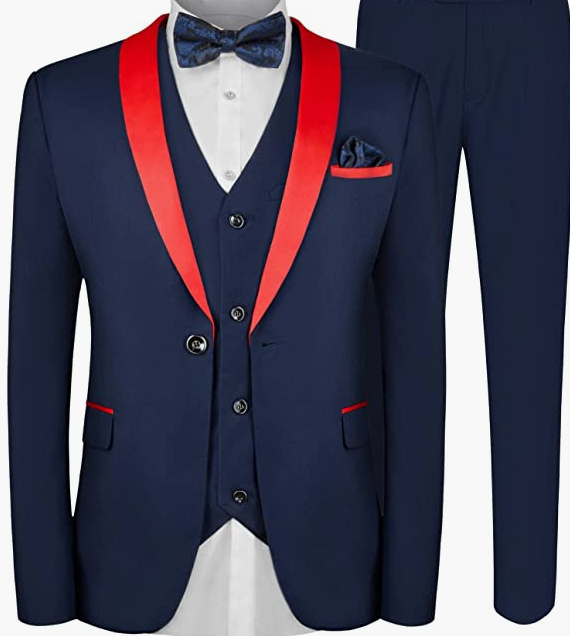 3 Piece Suit Blazer Jacket Tux Vest