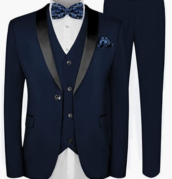 3 Piece Suit Blazer Jacket Tux Vest