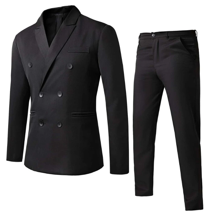 Men Double Breasted Blazer With Tailored Pants
