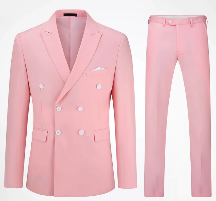 Men Button Front Blazer & Tailored Pants