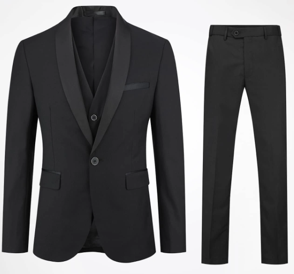 Men Flap Detail Blazer & Vest & Pants Suit Set