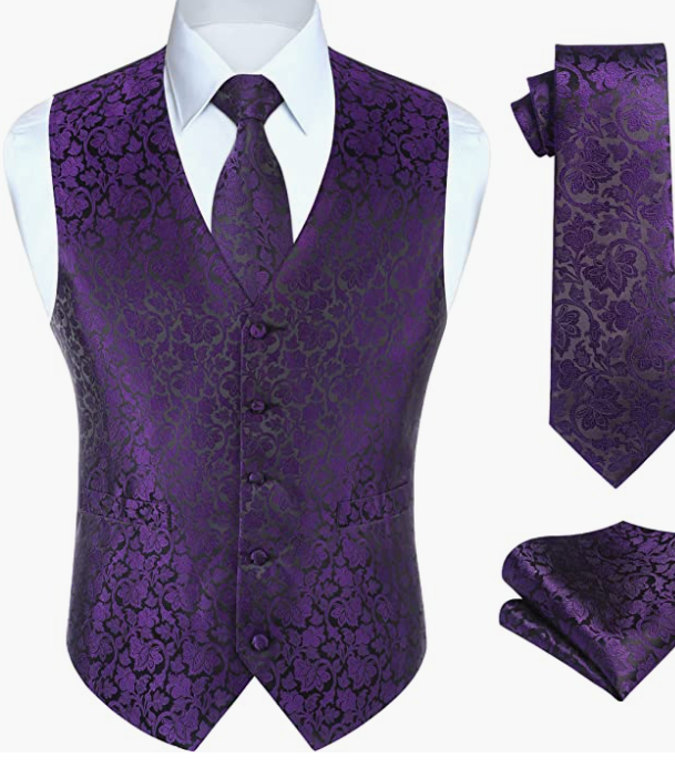 MEN ORIGINAL Waistcoat & Necktie And Pocket Square Vest Suit Set