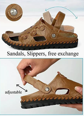 Men Outdoor Sandals Breathable Summer Shoes Closed Toe Walking Anti-Slip