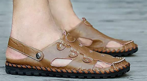 Men Outdoor Sandals Breathable Summer Shoes Closed Toe Walking Anti-Slip