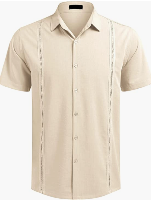 Casual Summer Beach Button Down Shirts Mens Short Sleeve
