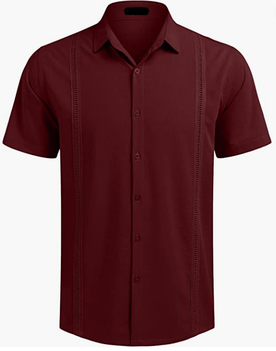 Casual Summer Beach Button Down Shirts Mens Short Sleeve
