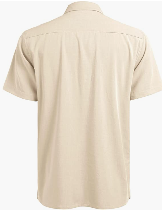 Casual Summer Beach Button Down Shirts Mens Short Sleeve