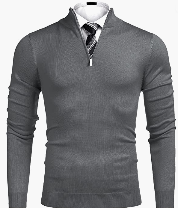 Men's Quarter Zip Sweaters Slim