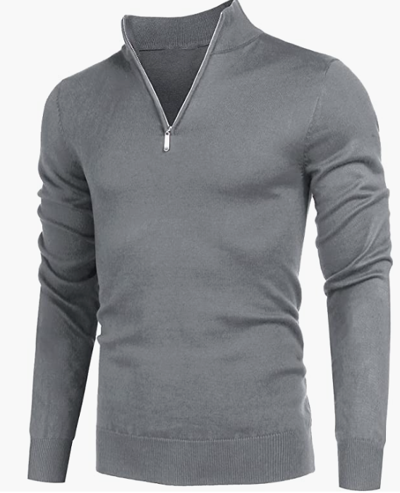 Men's Quarter Zip Sweaters Slim