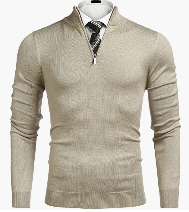 Sweaters Slim Fit Lightweight Cotton Mock Turtleneck Pullover Sweaters