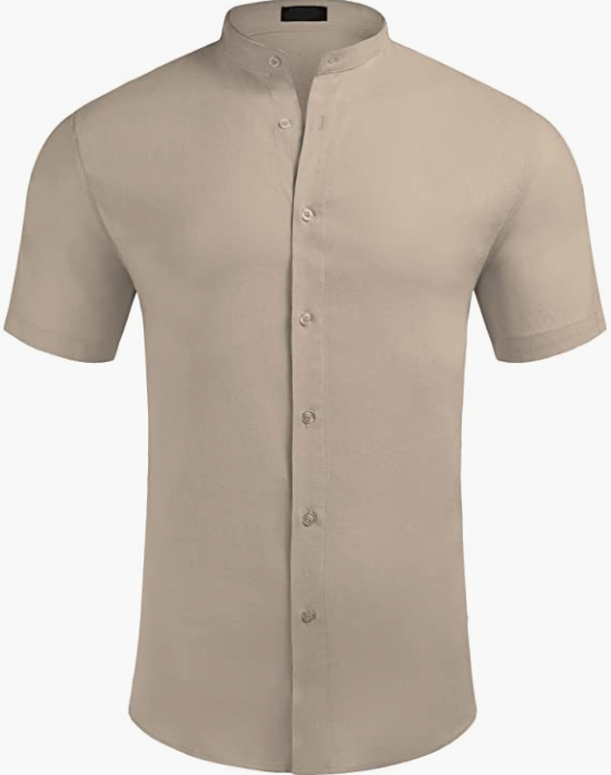Men Short Sleeve Shirt Casual Button Down