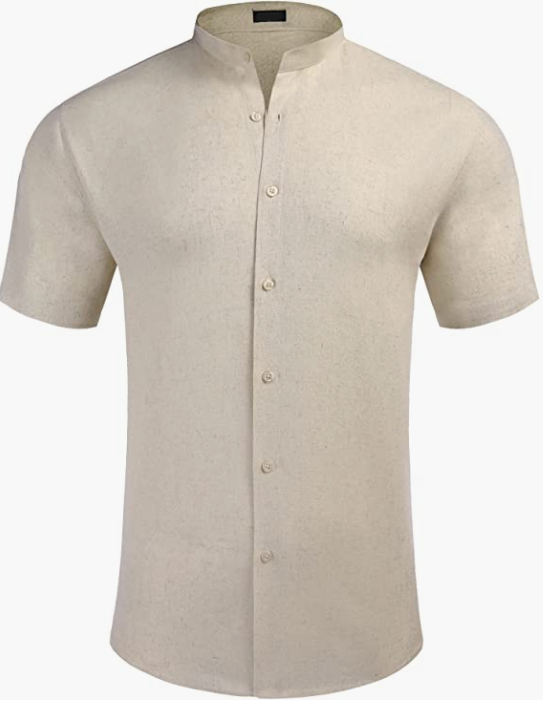 Men Short Sleeve Shirt Casual Button Down