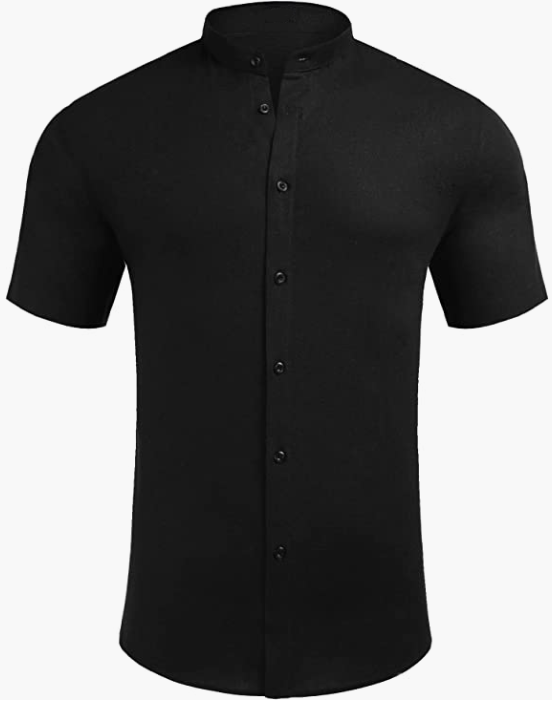 Men Short Sleeve Shirt Casual Button Down