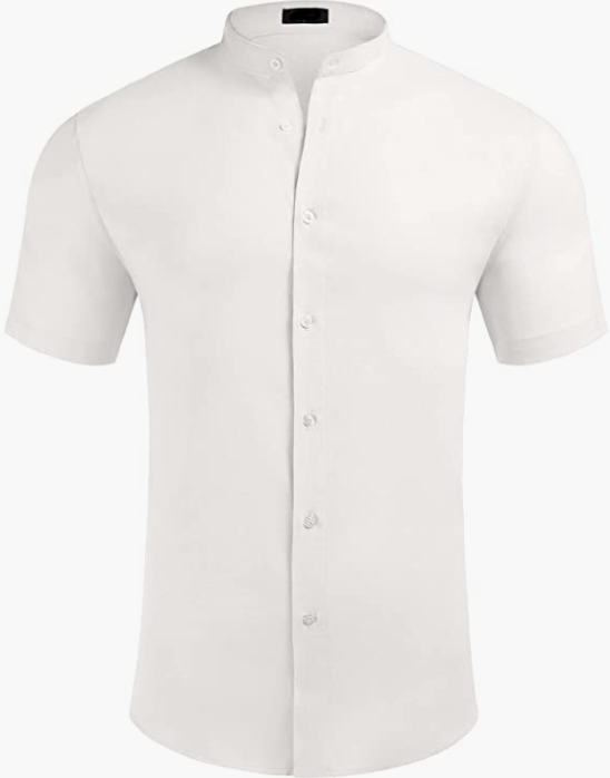 Men Short Sleeve Shirt Casual Button Down