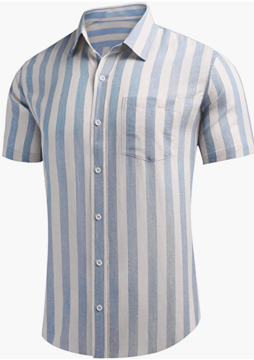 Men's Business Dress Shirt Casual Linen Shirt Short Sleeve SHIRT