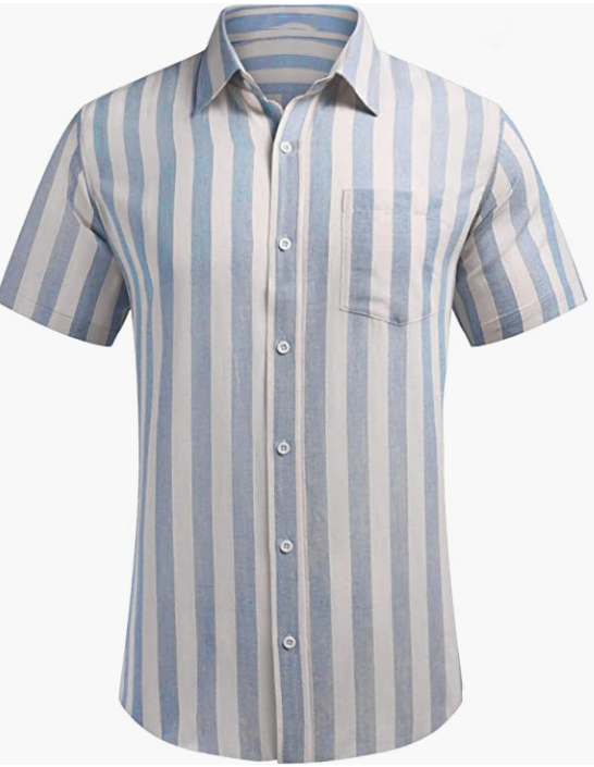 Men's Business Dress Shirt Casual Linen Shirt Short Sleeve SHIRT