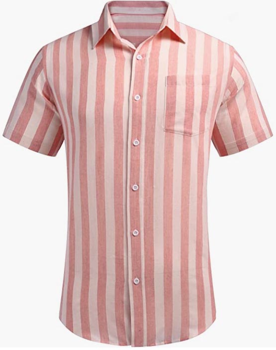 Men's Business Dress Shirt Casual Linen Shirt Short Sleeve SHIRT